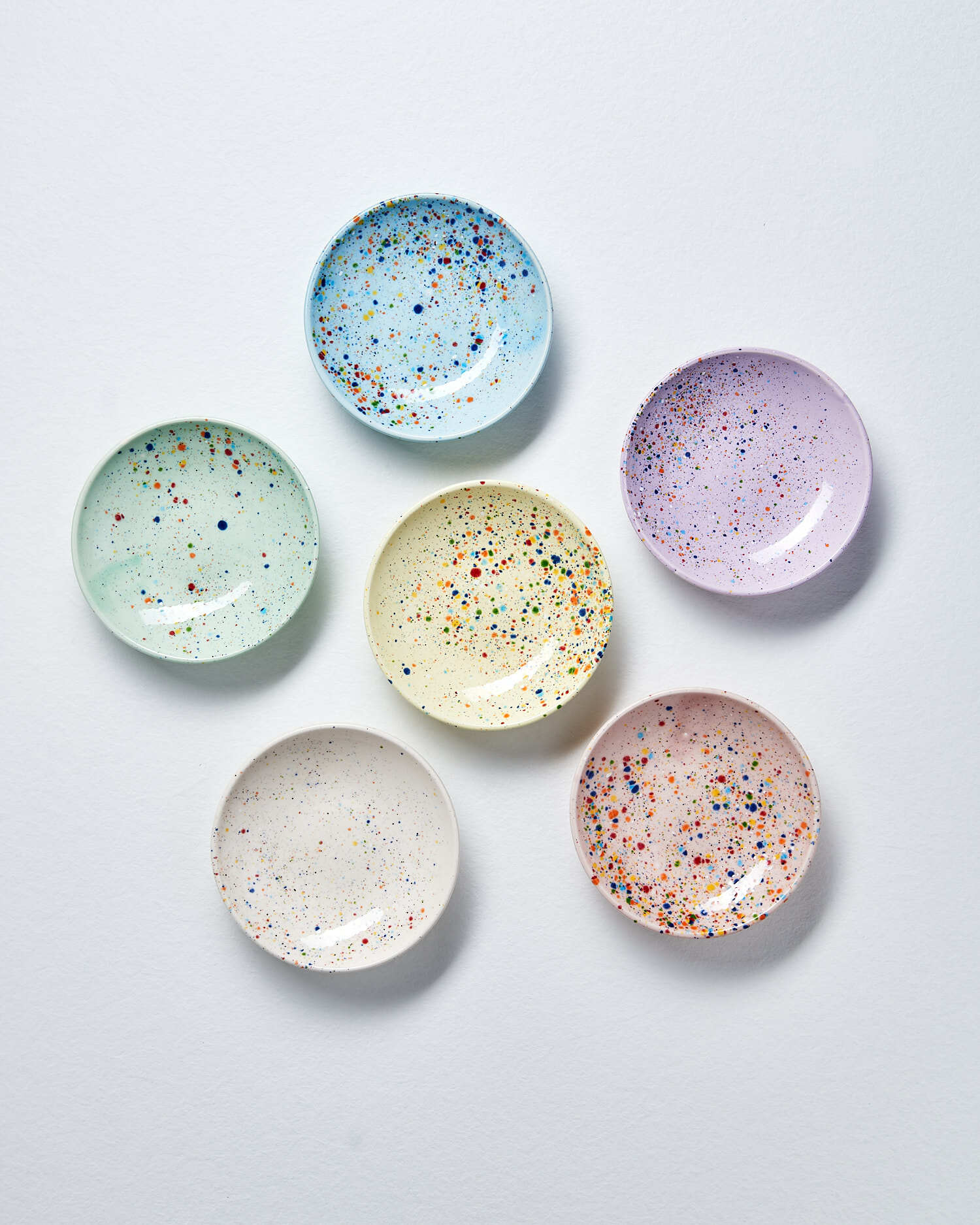 4x Party Mini Teller Keramik Blau 15 cm 1