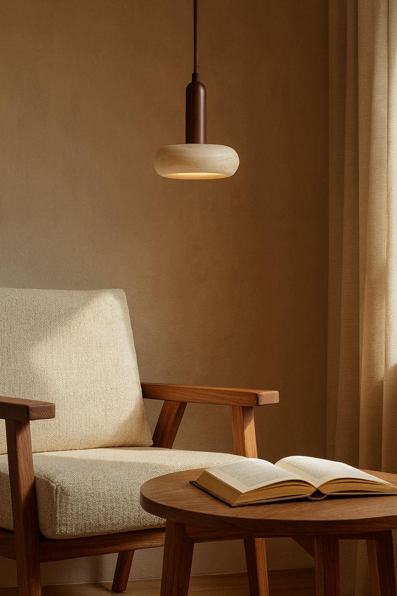 Worm Lampada a sospensione legno di noce marrone 0