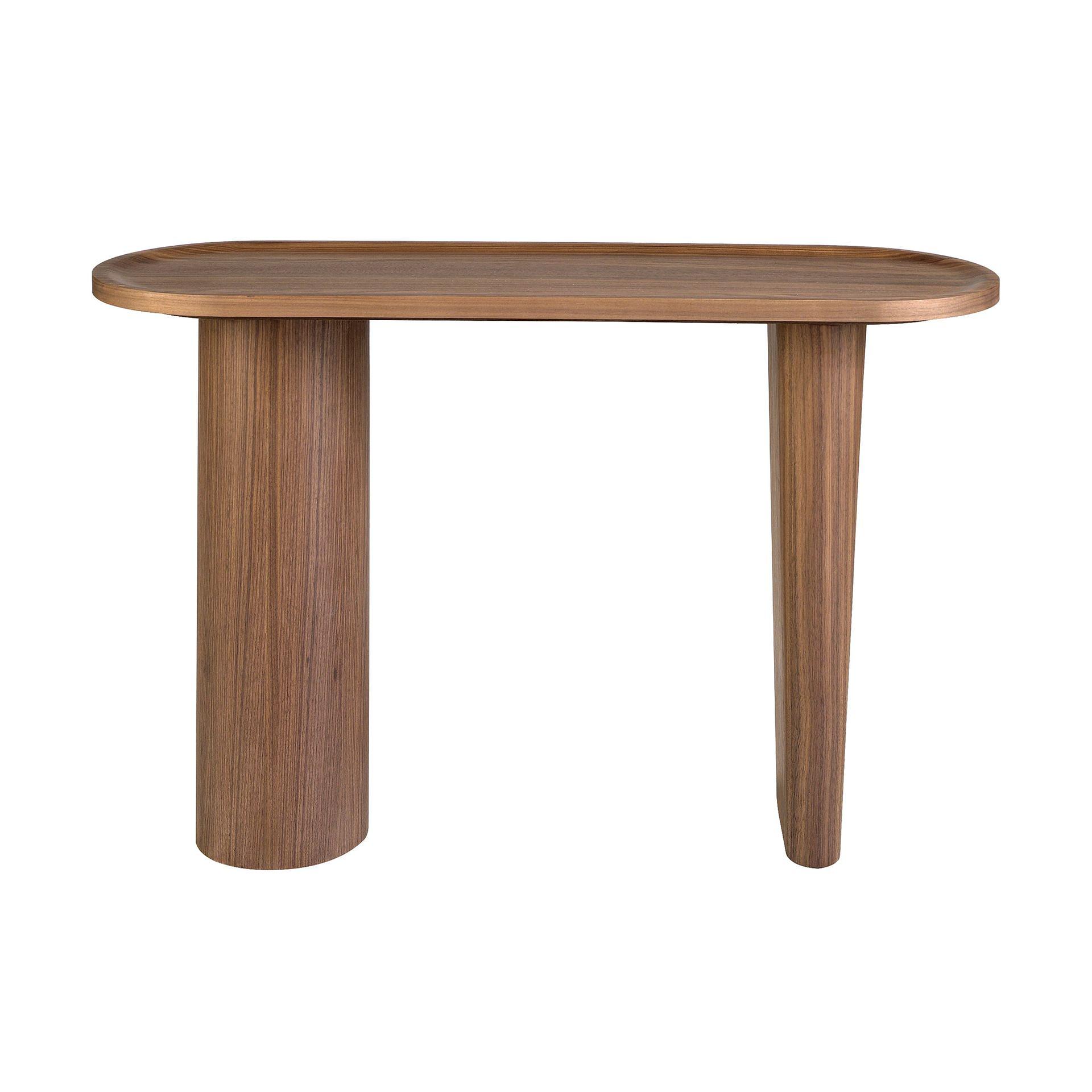 Oval console table walnut 1