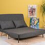 Foldable Sofa Bed 2-seater Dark Grey 2