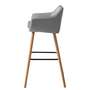 2x Barstuhl Textil Holz Grau 4