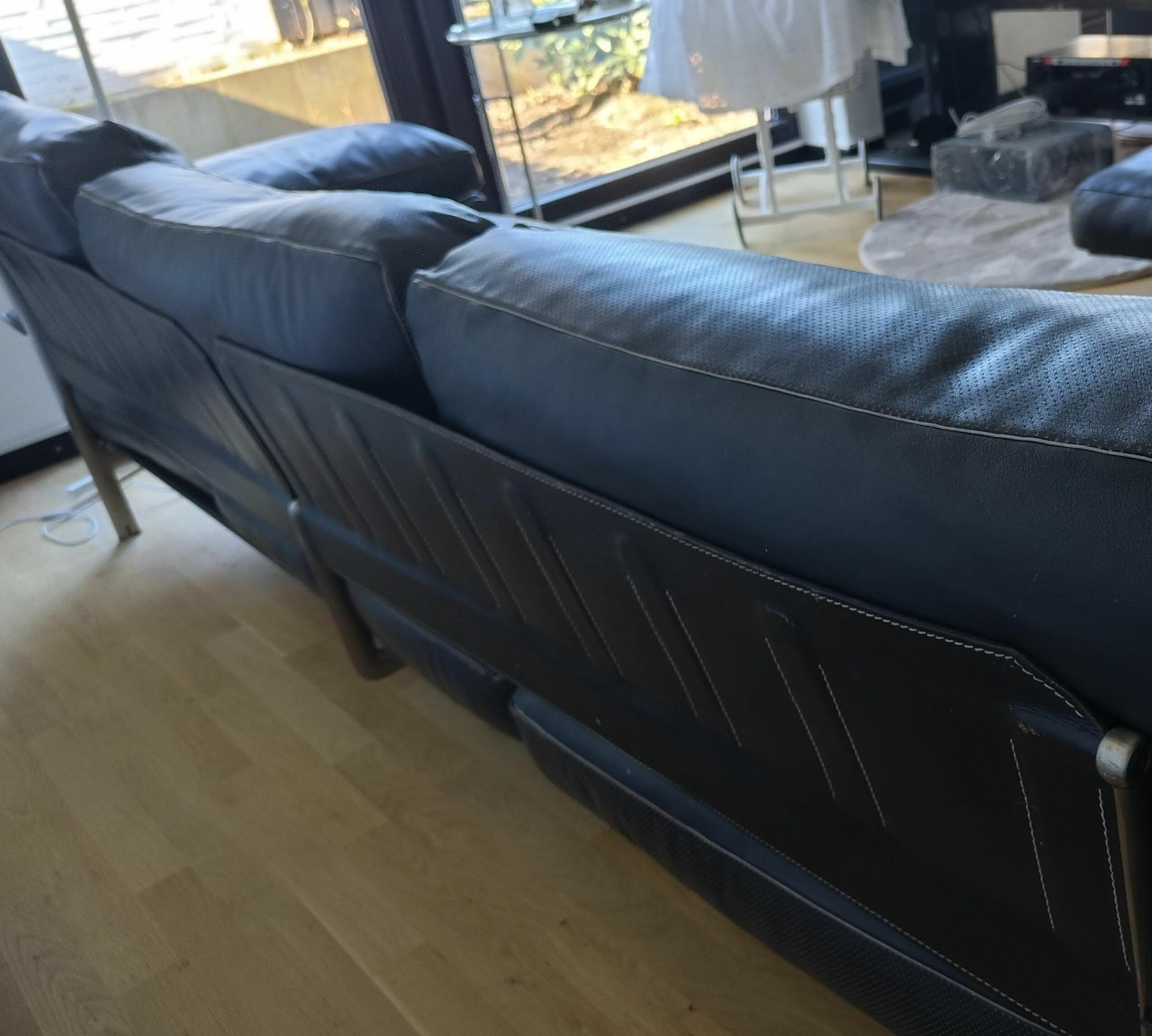 Diesis Sofa 3-Sitzer Leder Metall Schwarz 4