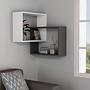 Ring Wall shelf Wood veneer White Anthracite 1