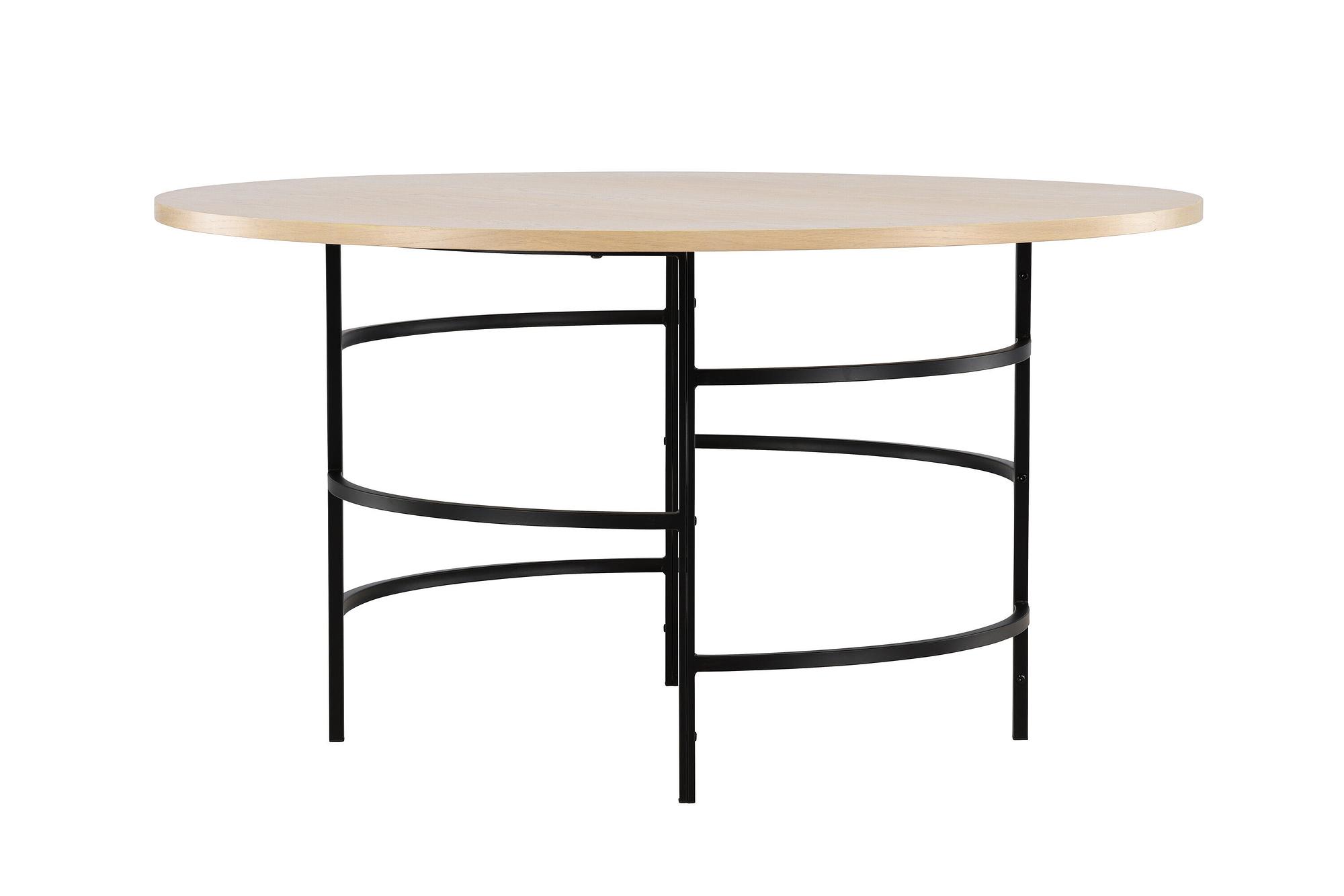 Copenhagen Dining table Whitewash Black ⌀140x74cm 3