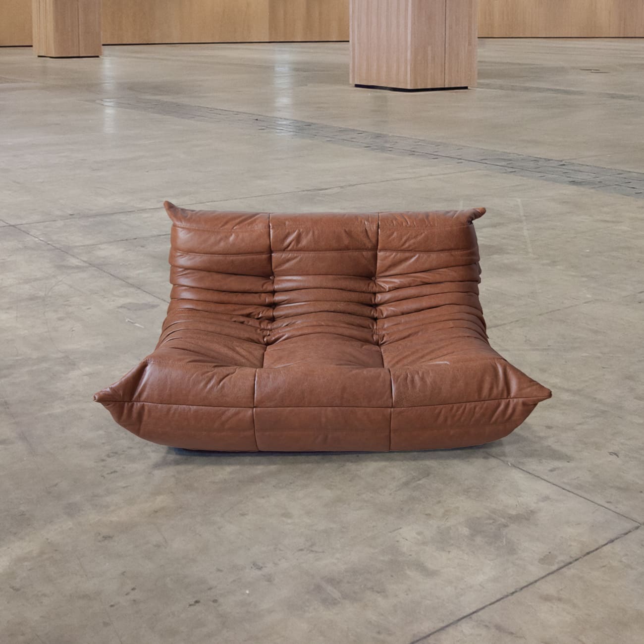 Divano Togo 2 posti pelle pull-up marrone Kentucky 0