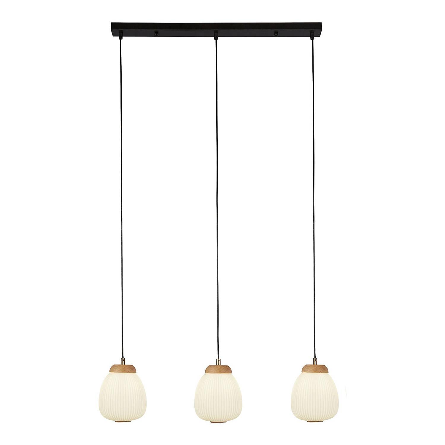 Ella Pendelleuchte 3-Flammig Stahl Opalglas Weiß  4