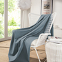 Leichte Decke aus Waffelpiqué 100% Baumwolle Blau Single 2