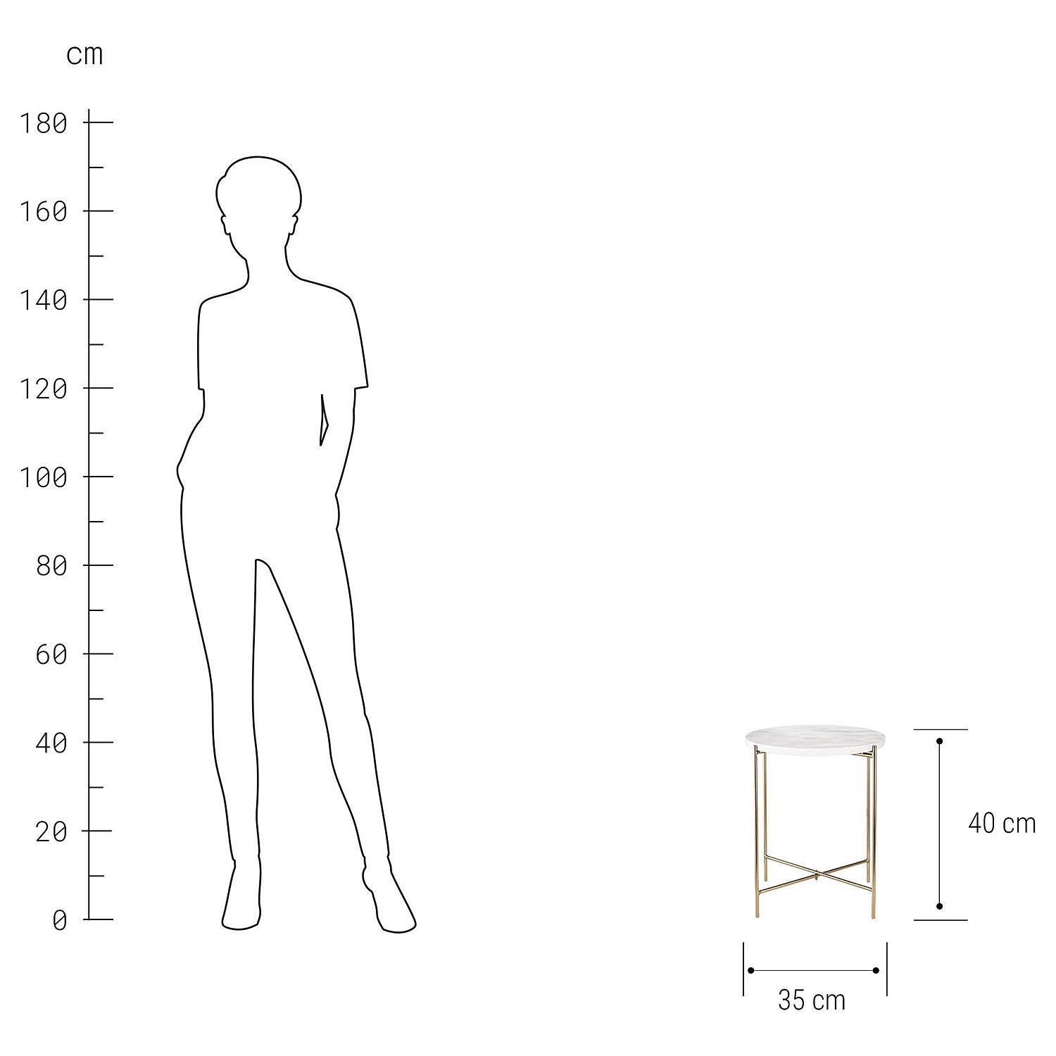 Beistelltisch Marmor Eisen Ø35cm 3