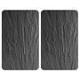 Abdeckplatte Schiefer 2er Set Glas Schwarz 40x52 cm 1