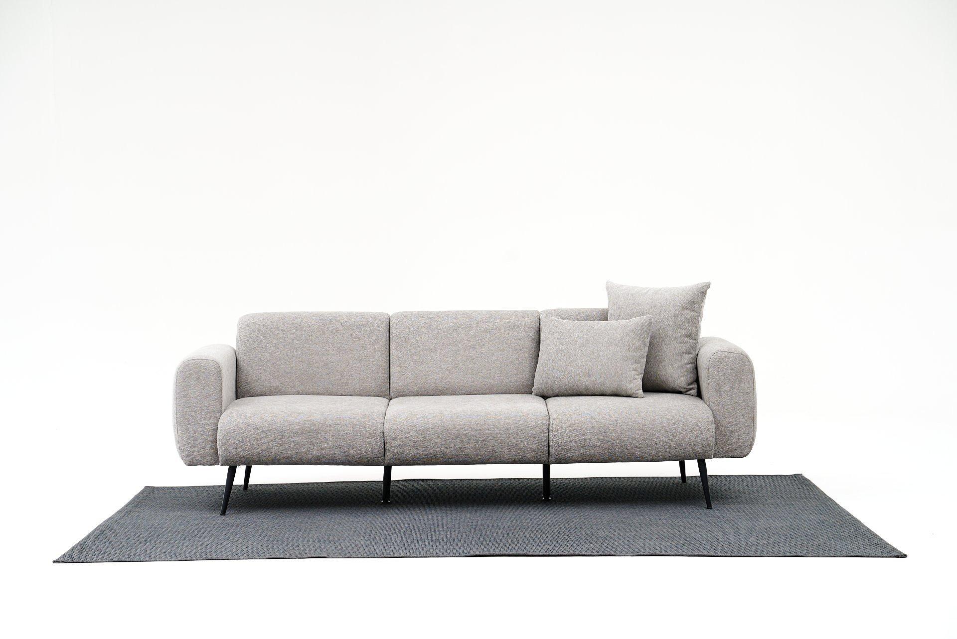 Side Sofa 3-Sitzer Hellgrau 1