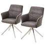 Armchair YEVOY Set of 2 Microfiber Dark Gray 0