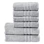 Daily Uni Towel Set 6-piece Cotton Fabric Silver 0