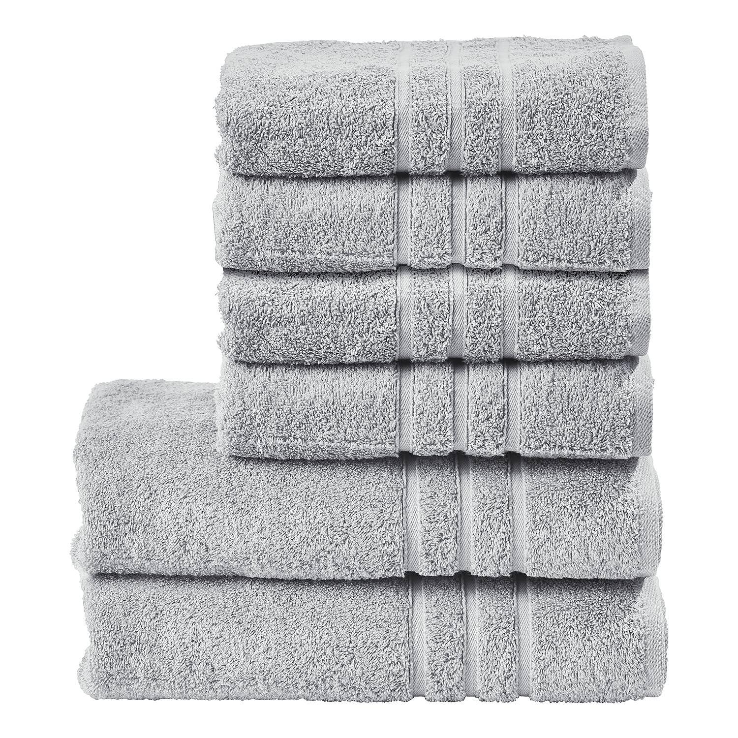Daily Uni Towel Set 6-piece Cotton Fabric Silver 0
