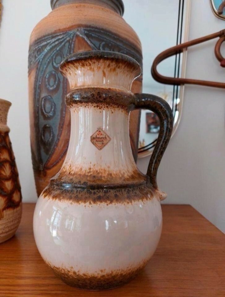 Vintage Vase Keramik Beige 3