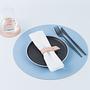 Placemat Round 100% Recycled Leather Sky Blue 3
