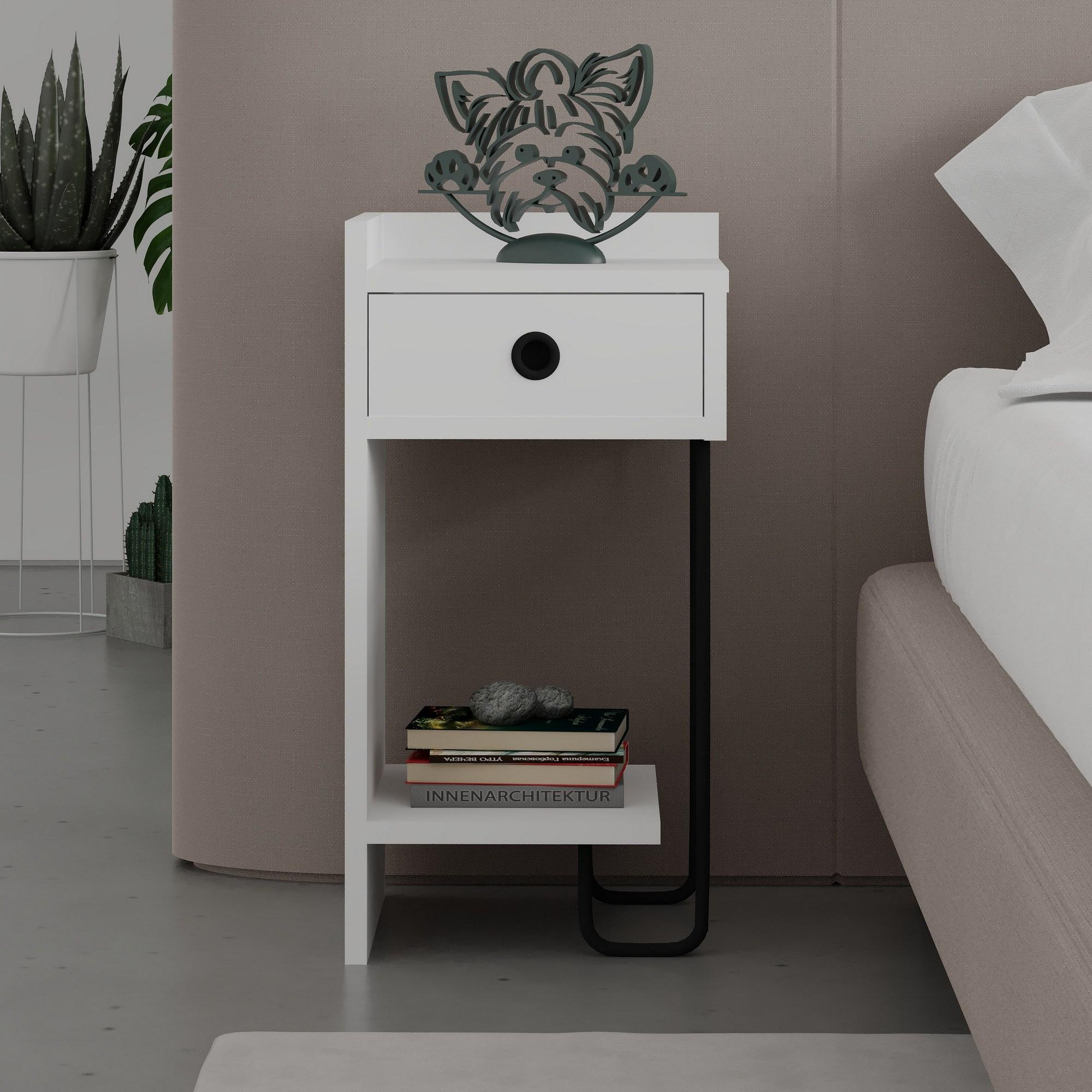 Sirius Bedside Table Left White 2