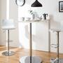 Bar stool Falkland White Chrome shiny single chair 4