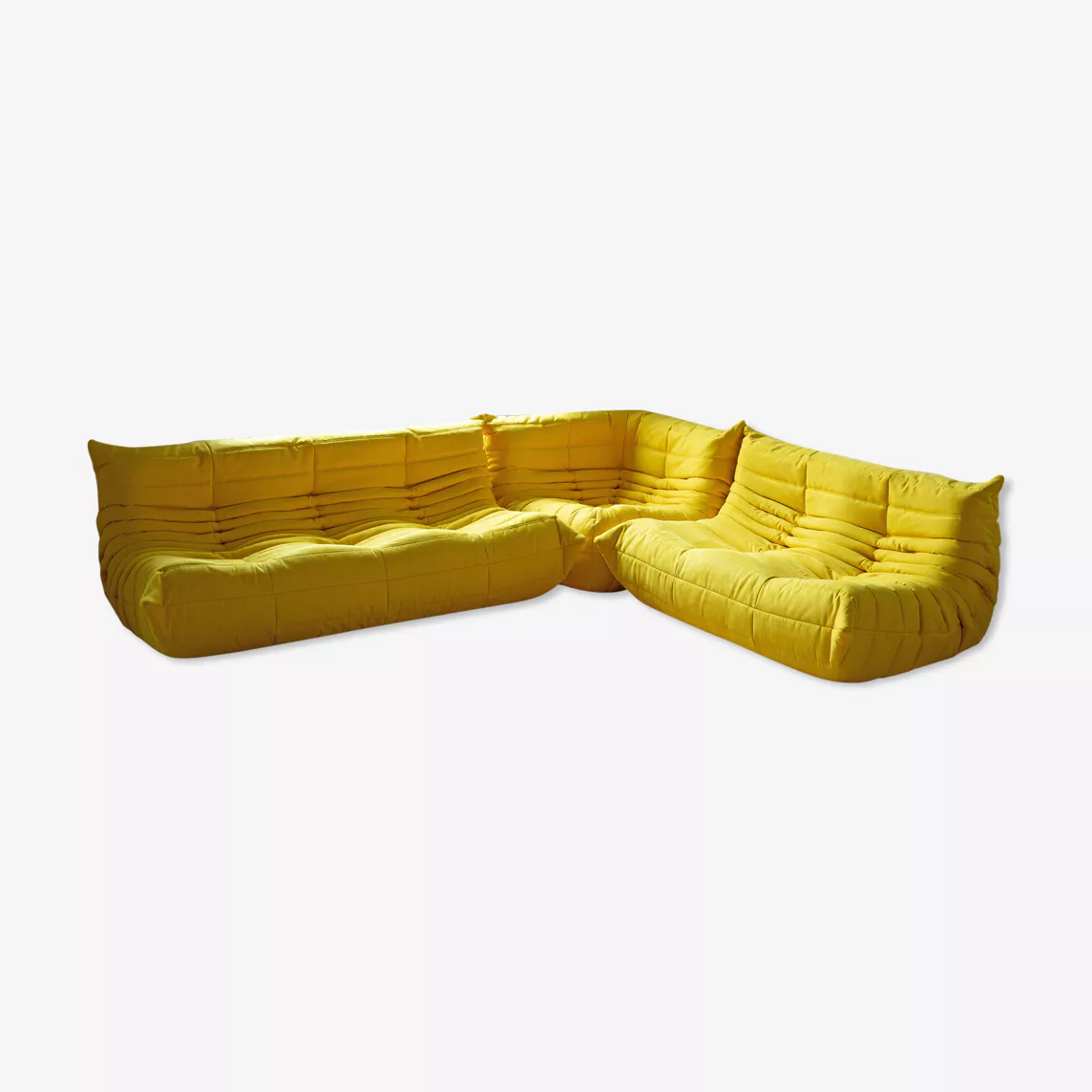 Togo Lounge Set 3 pezzi Tessuto Giallo limone 0