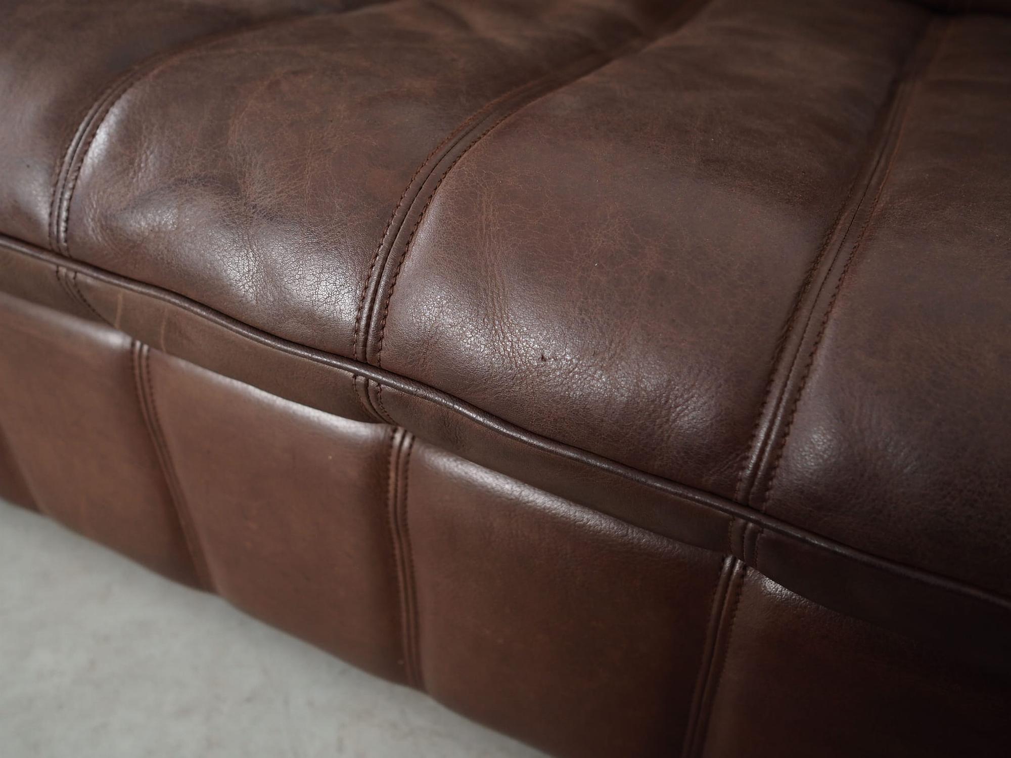 Sofa Leather Brown 1970s 12