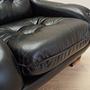 Armchair Faux Leather Black 1980s 12