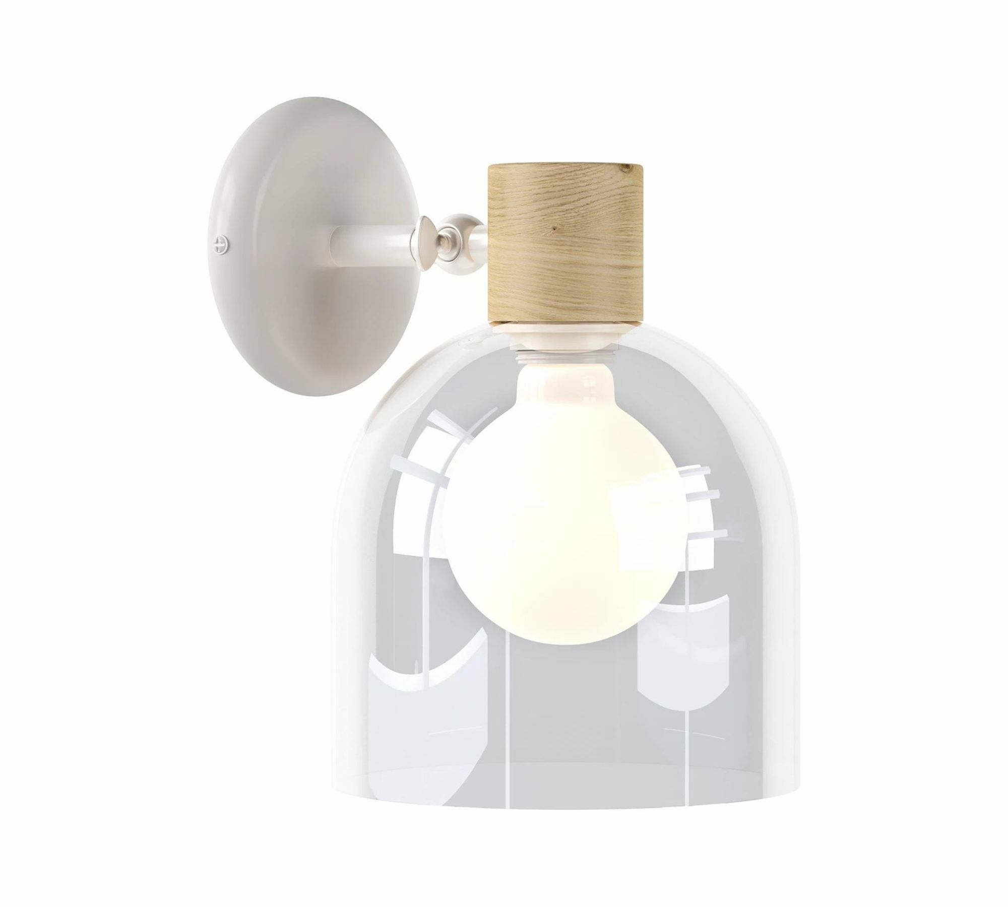 Wall lamp 1-flame metal clear glass 1