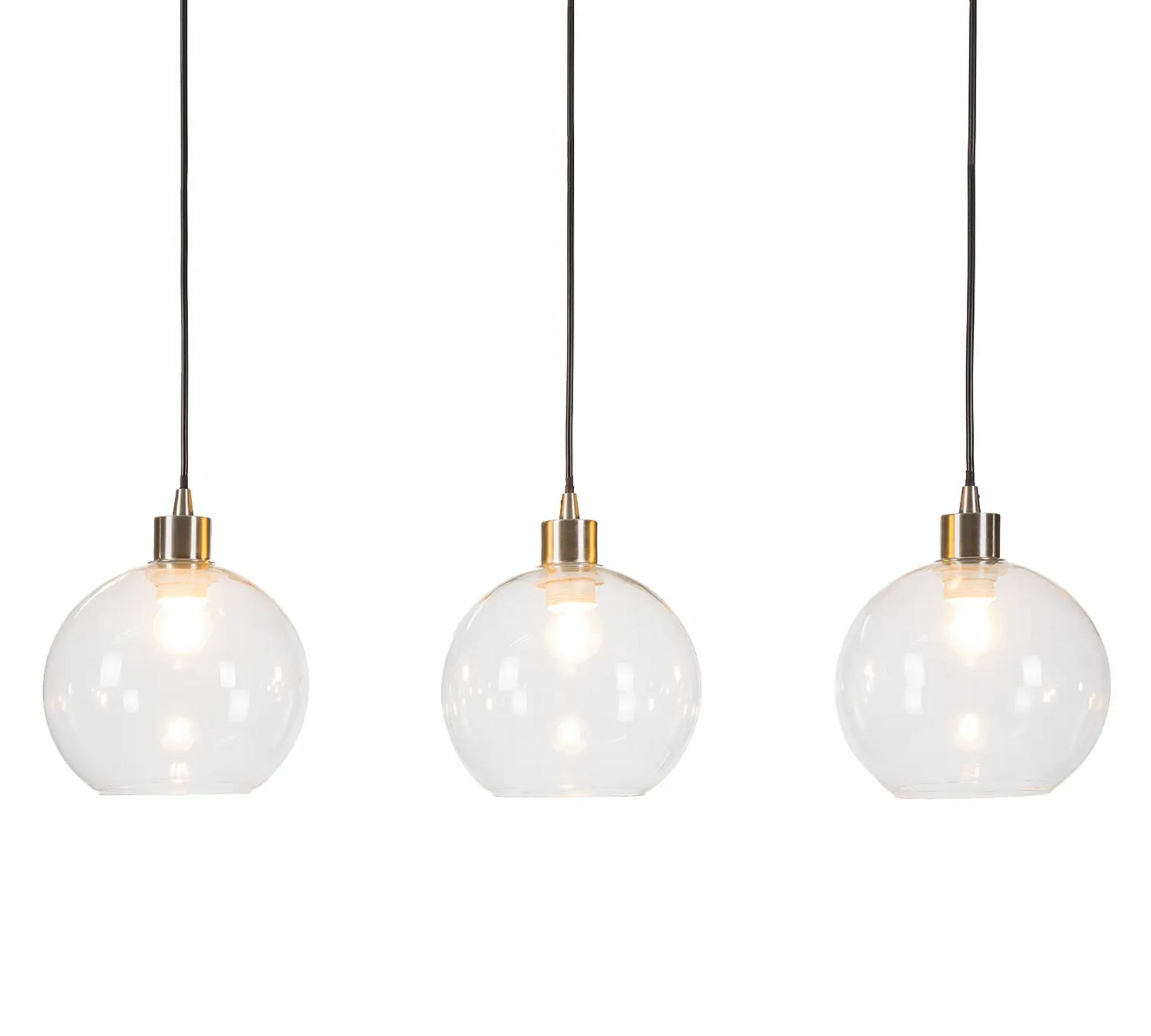 Pendant lamp Elven Glass / Iron 3-bulb 1