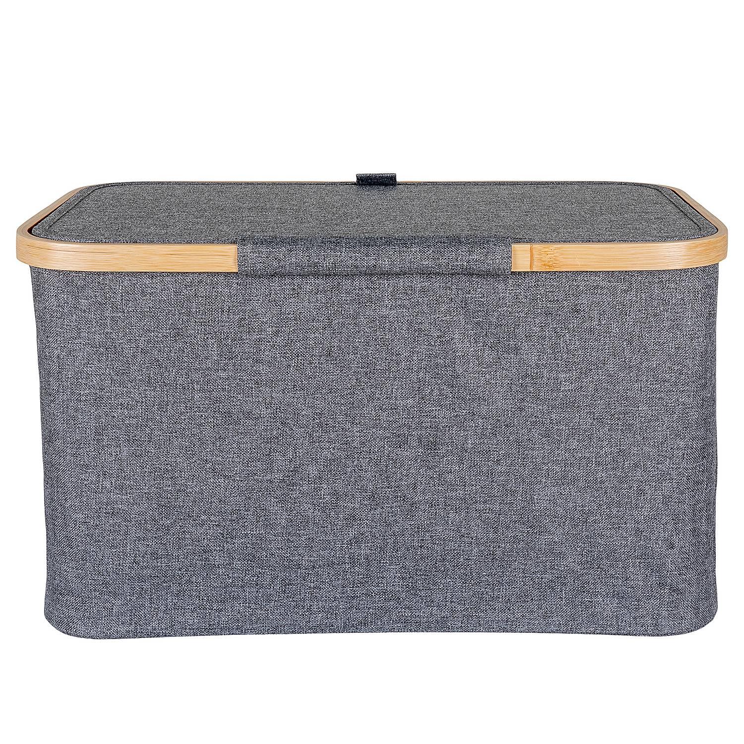Aufbewahrungskorb Noto 45 x 30 cm Bambus Dunkelgrau 4