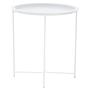 Steel Round Side Table Metal White 1