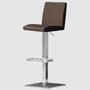 Barstuhl Edelstahl Leder Eckiger Fuss Braun 0