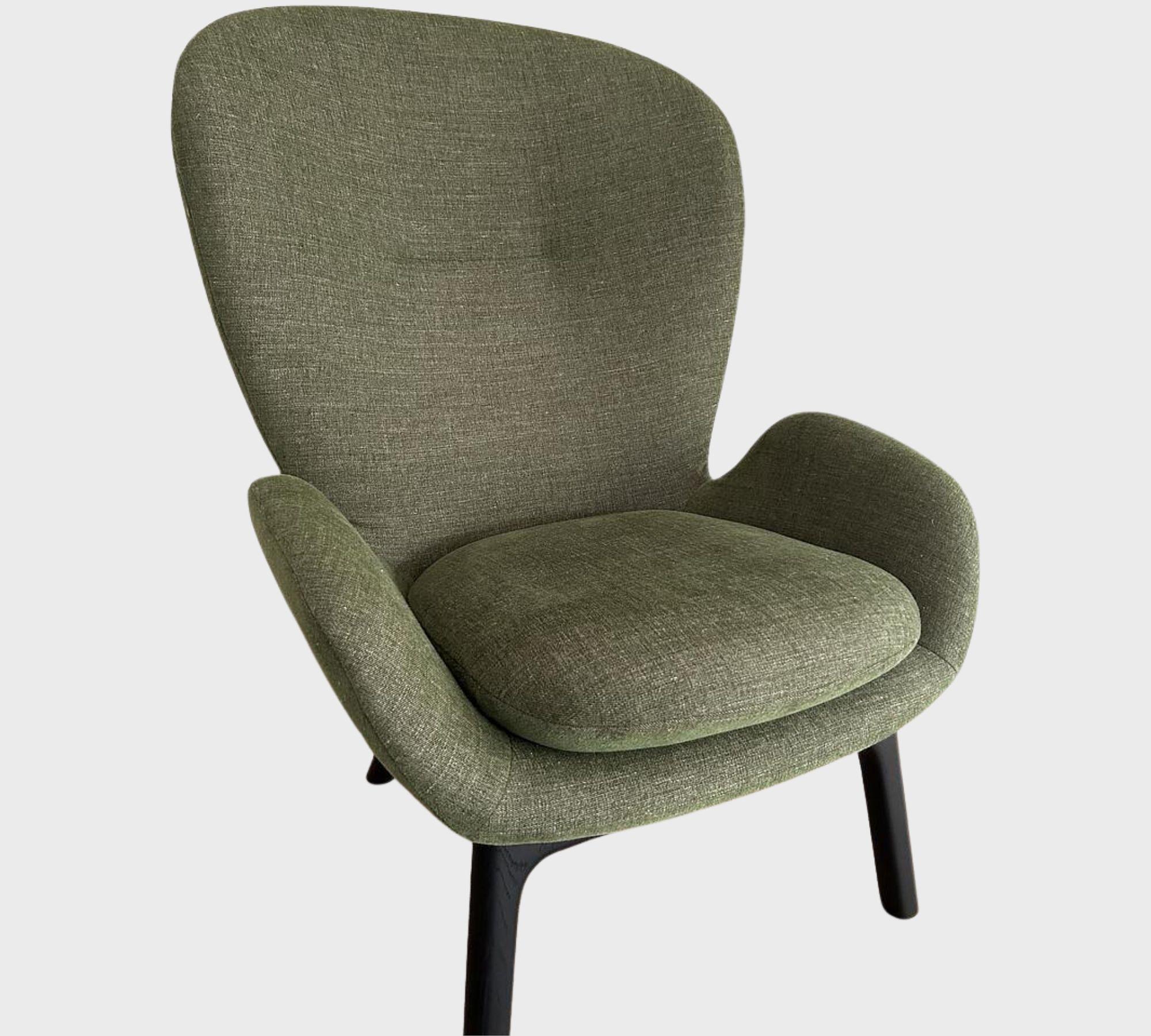 Sessel mit hoher Rückenlehne Holz Grün 2