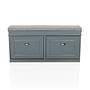 Estha I Shoe cabinet bench with seat cushion wood grey 0