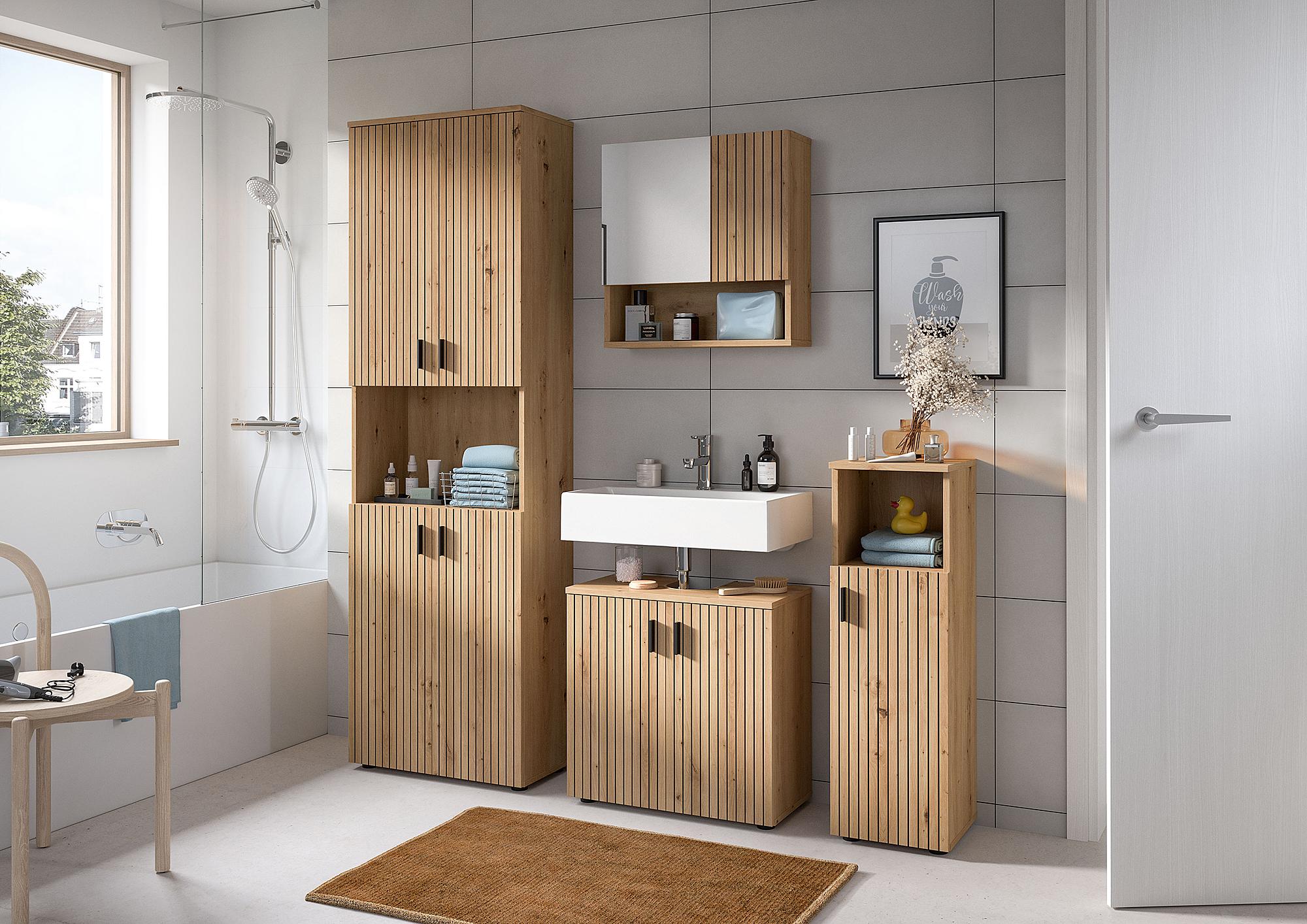 Mone Waschbeckenunterschrank Eiche Artisan Dekor 2