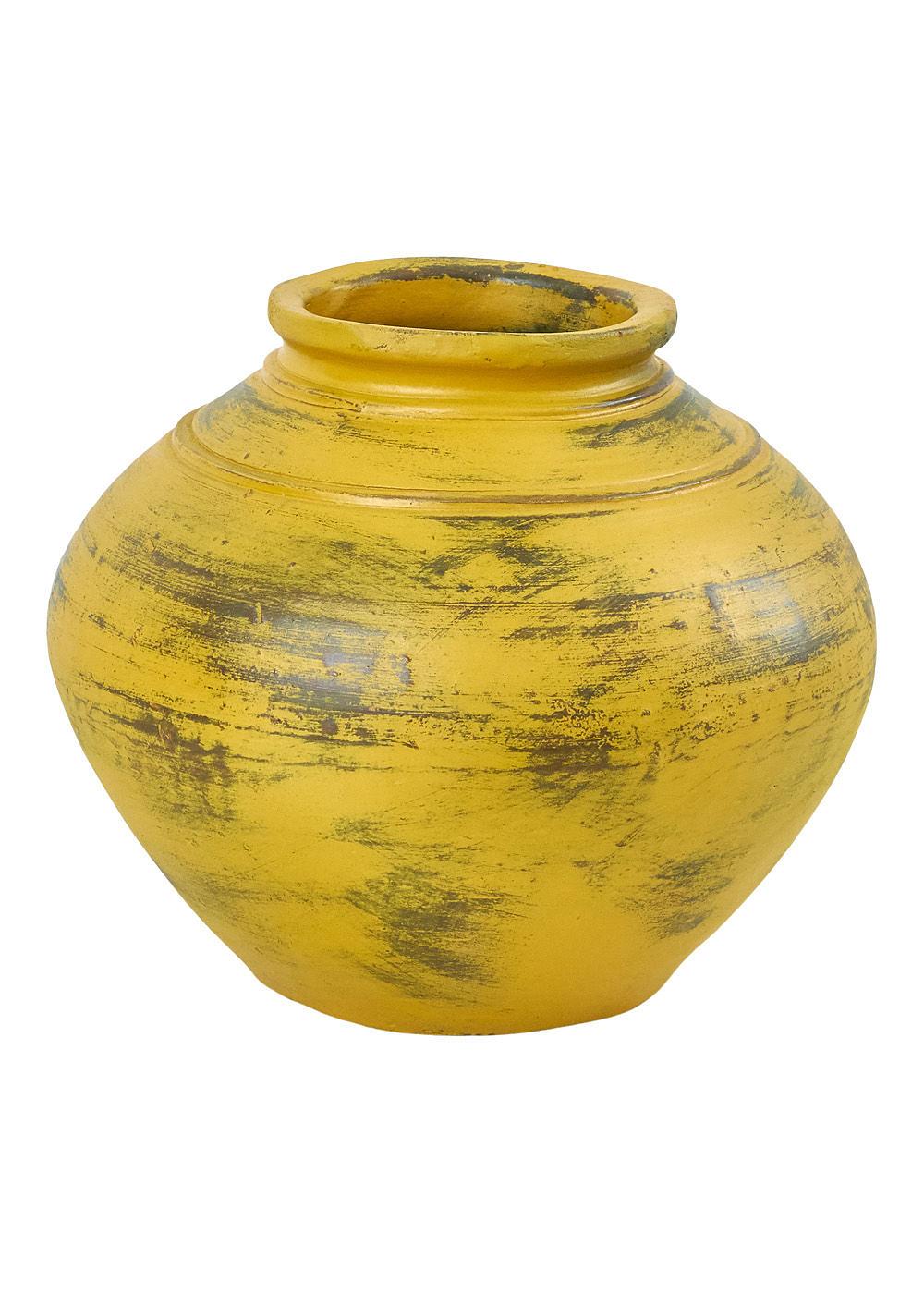 Handmade pot Ceramic Yellow 0