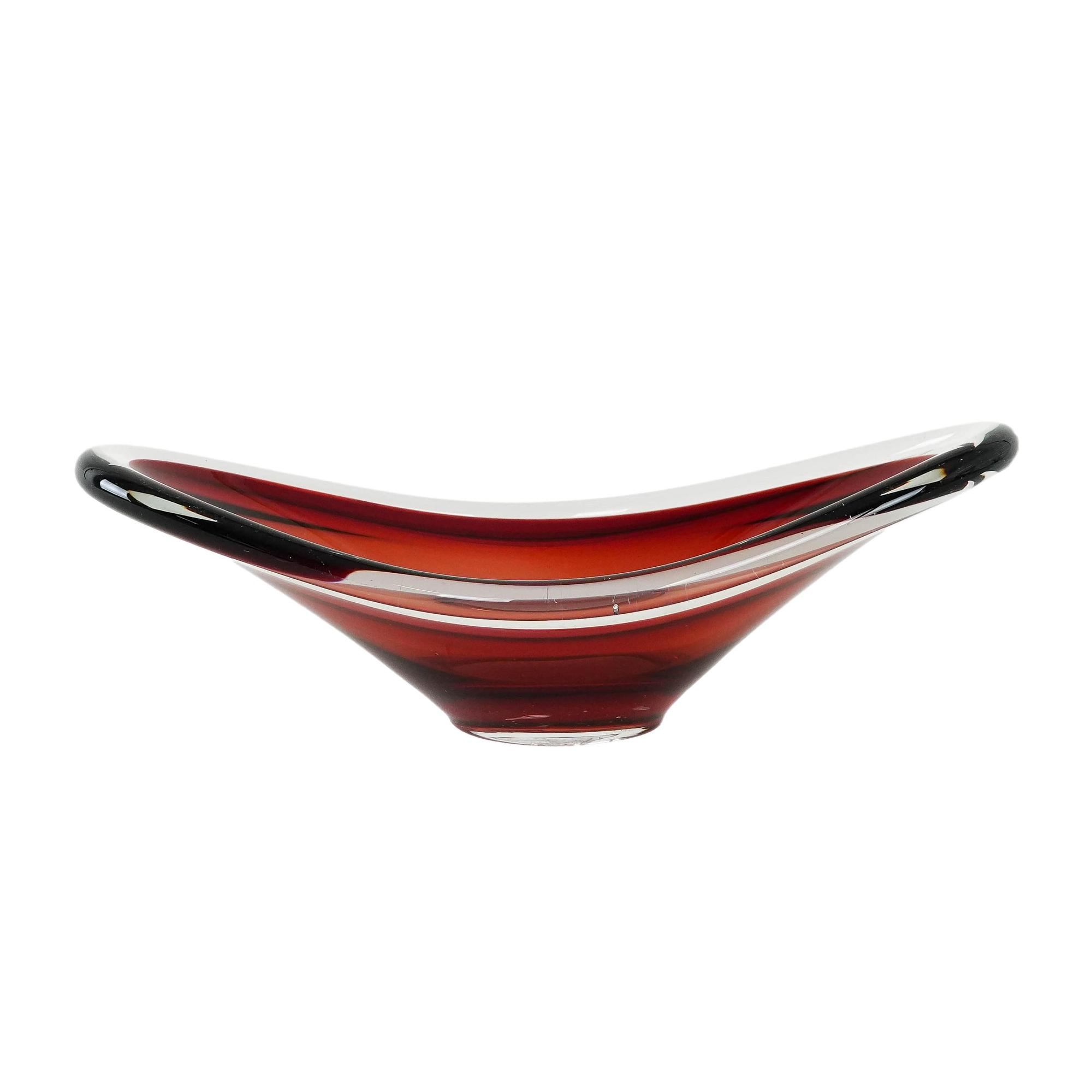 Ruby plate Murano glass1960s 0