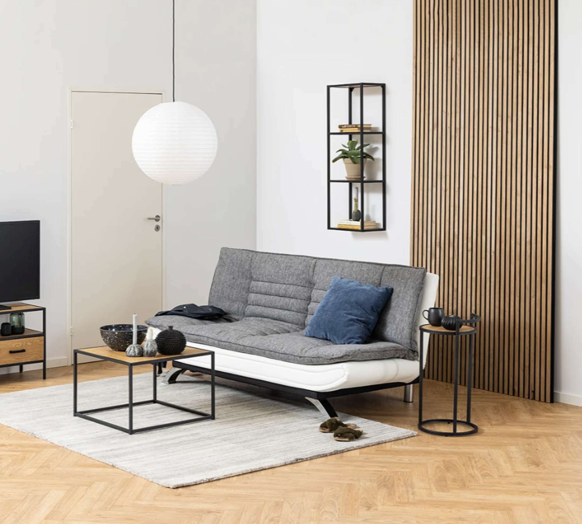 Beistelltisch Wildeiche Dekor Metall Braun 5