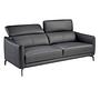 Sofa 3-seater Leather Black 6