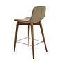 Bar stool faux leather wood grey 3