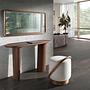Oval console table walnut 2