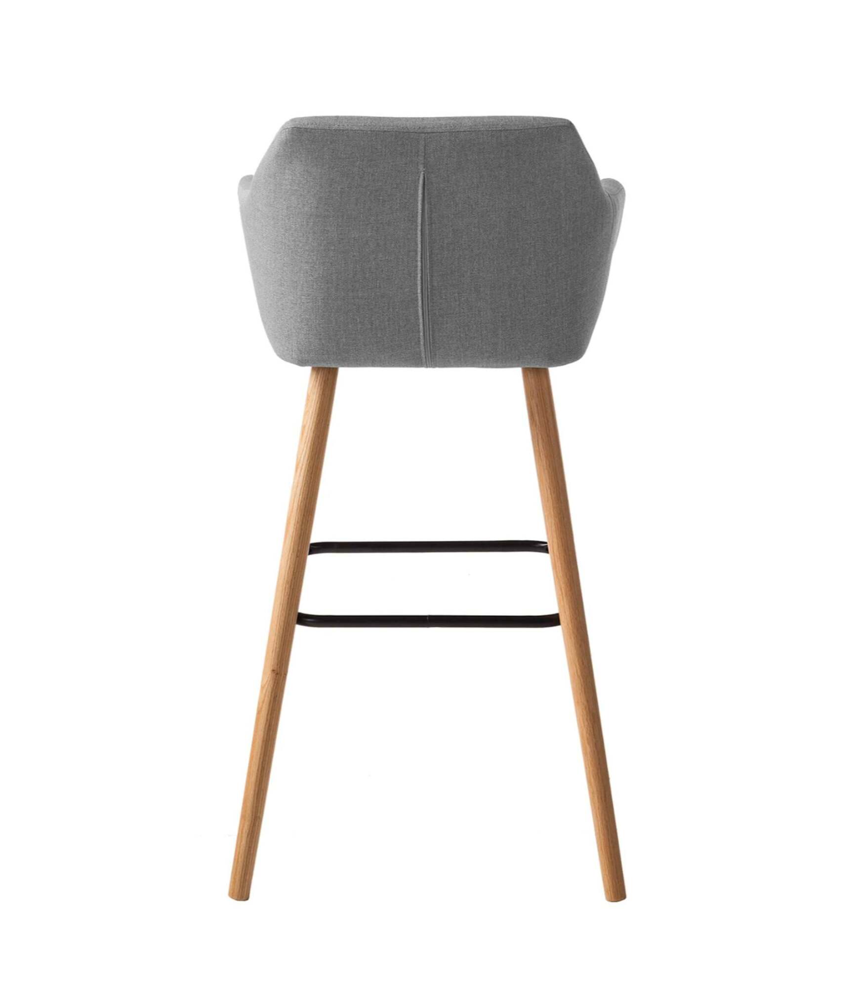 2x Barstuhl Textil Holz Grau 5
