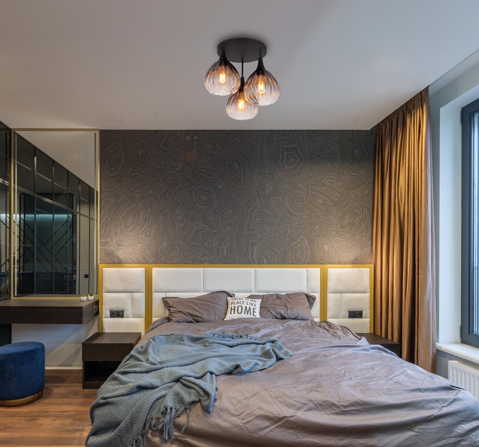 Ceiling light Olsen Type A Smoked Glass Black 2