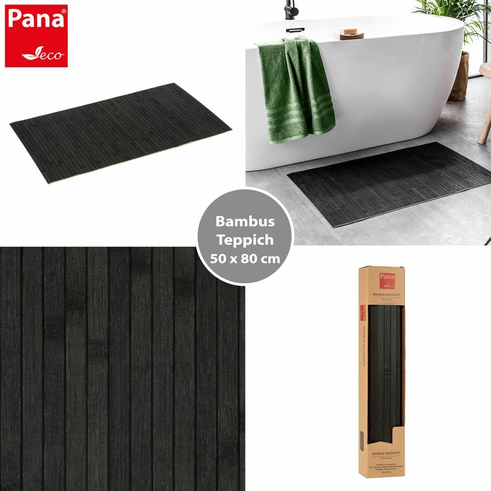 Badematte aus Bambus Schwarz 2