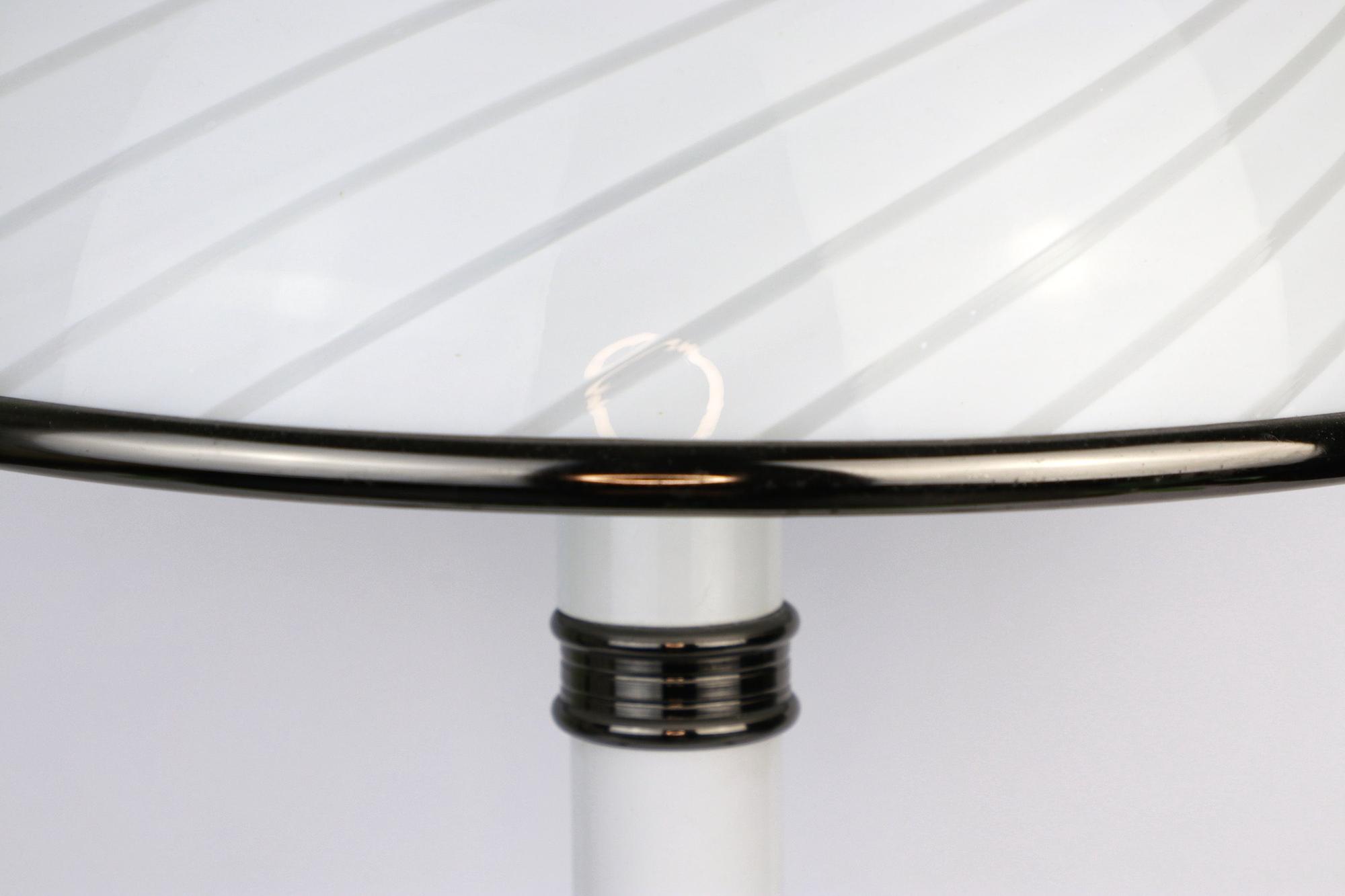 Vintage Pilz Tischlampe Muranoglas 1980er Jahre 4