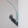 Vintage Wandlampe Metall Glas Schwarz 1980er Jahre 4