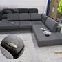 Tyme Sofa 3-Sitzer Récamiere Rechts Strukturgewebe Anthrazit 4