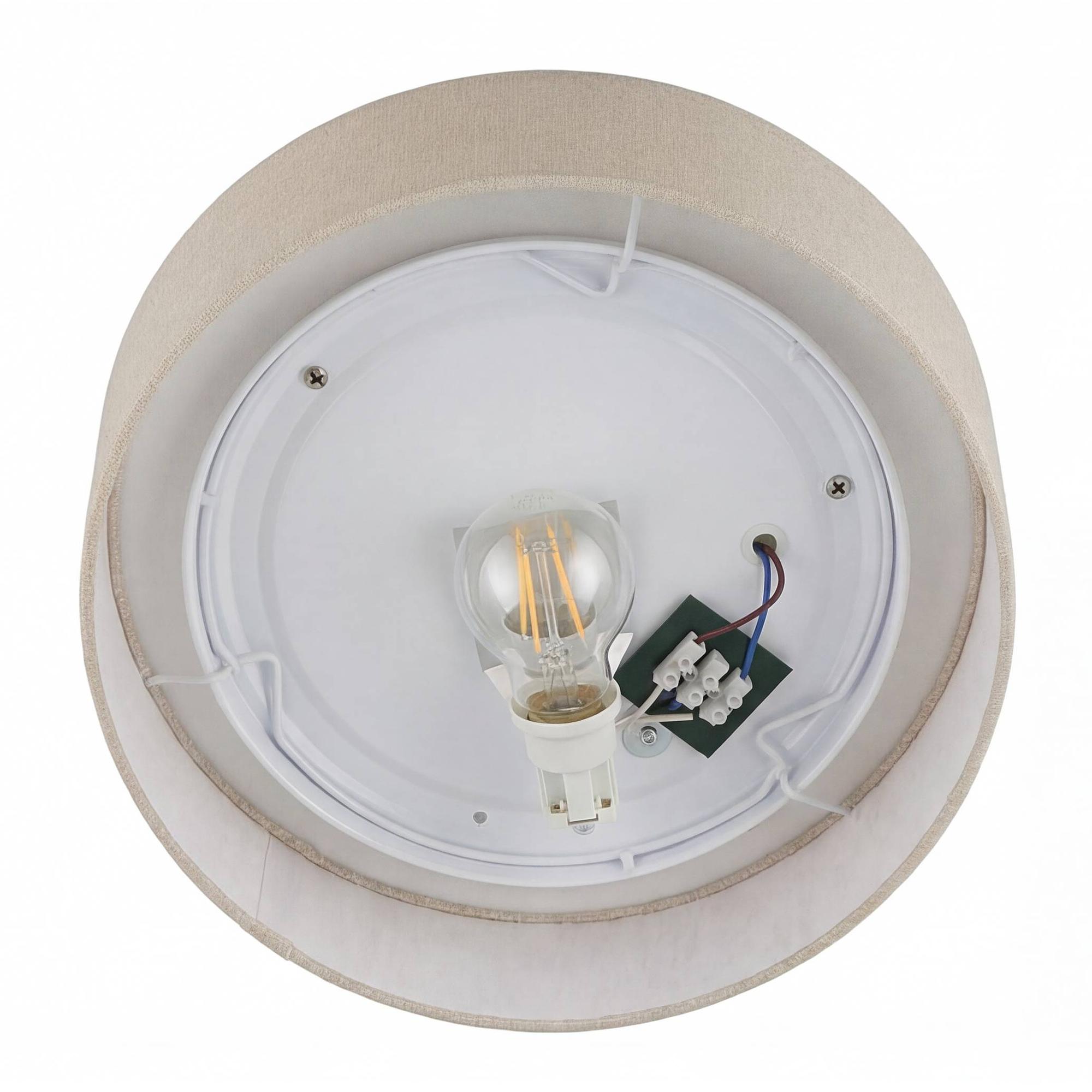 Aural Ceiling Light 1-bulb Linen Iron 4