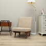 Vintage Sessel Textil Holz Weiß 1960er Jahre 1