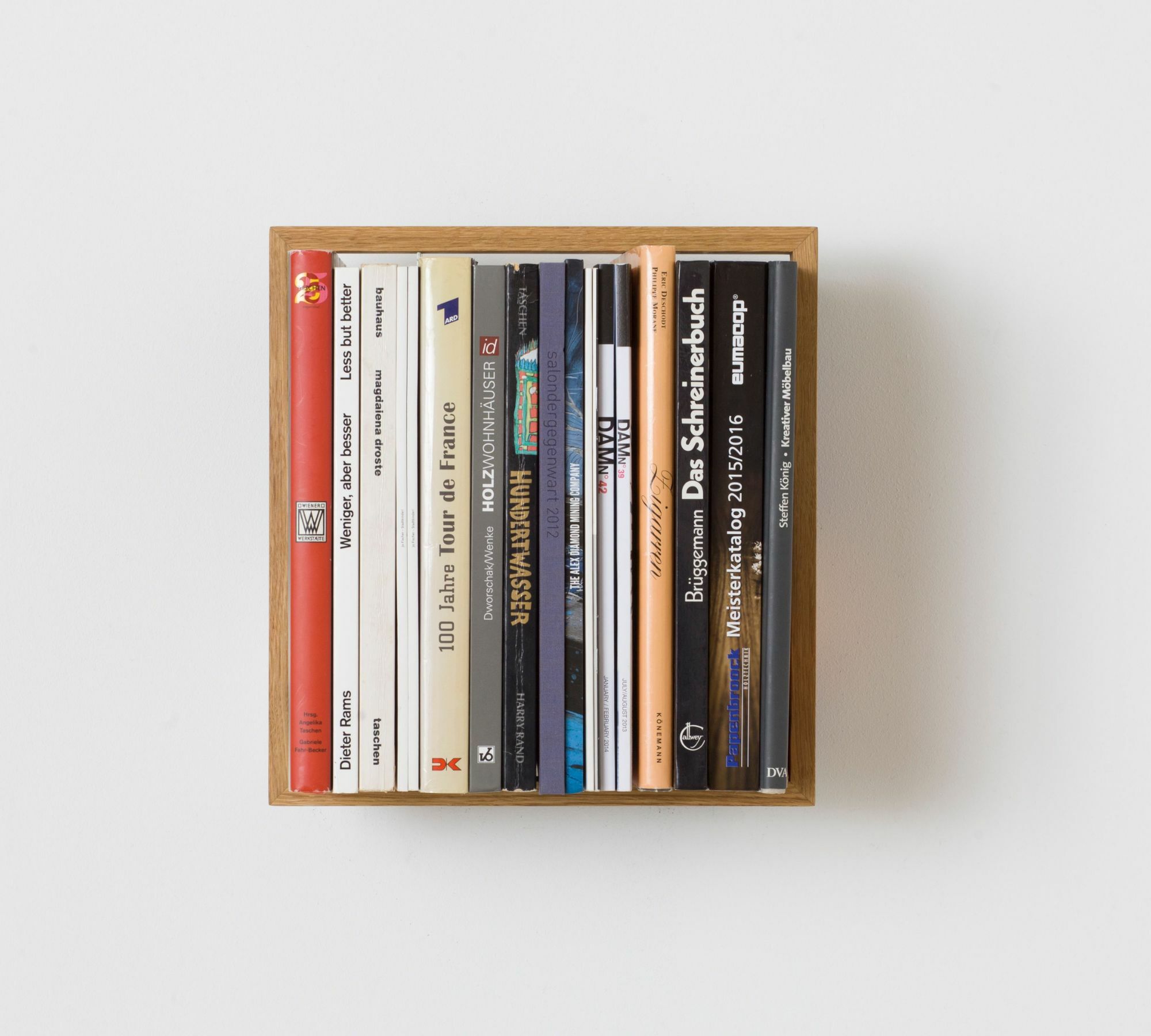 Bücherregal b7 mit Eichenrahmen mit Splint 0