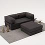 Comfort Schlafsofa 2-Sitzer mit Hocker Anthrazit 0