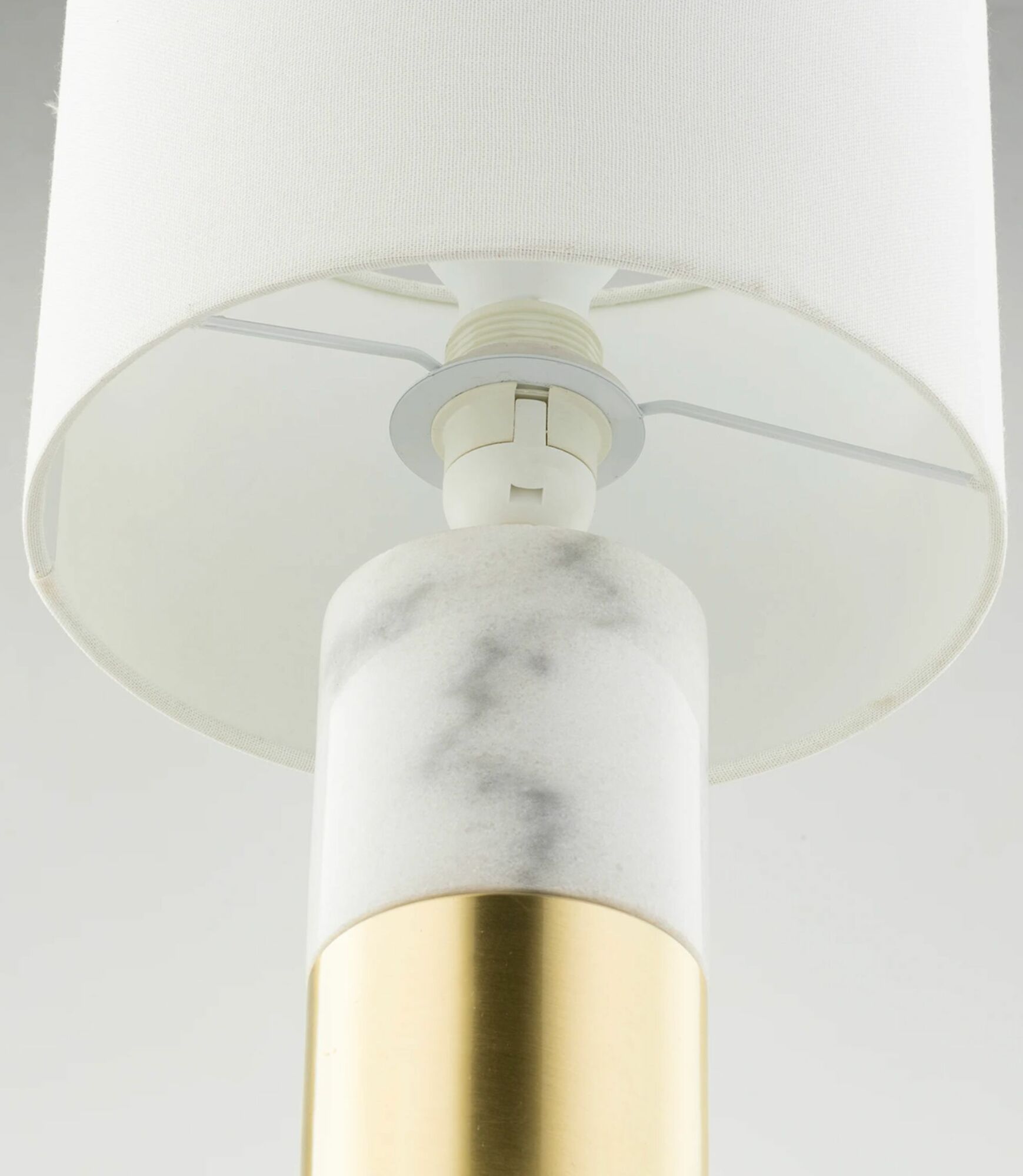 Tischleuchte Hege Leinen / Marmor 1-flammig 2