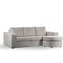 Sofa 3-Sitzer Chaiselongue Rechts Links Stoff Beige 5